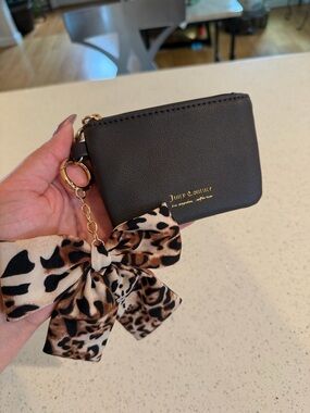 Juicy Couture Dark brown Coin Holder with Leopard-Print Bow Charm